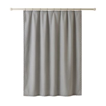 Hill Falls Shower Curtain Hanging Flat From A Plain Rod - Gray (synthetic illustration; no displayed measurements)