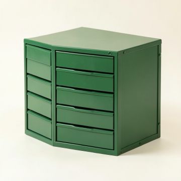 Rowan Arc Small-Parts Storage Drawer Cabinet - Green (synthetic illustration; no displayed measurements)