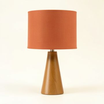 Shore Arc Table Lamp With A Plain Fabric Shade - Terracotta (synthetic illustration; no displayed measurements)