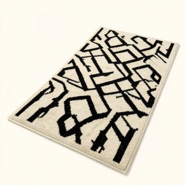 Daventry Geometric Tufted Wool Ivory/Black Area Rug (synthetic illustration; no displayed measurements)