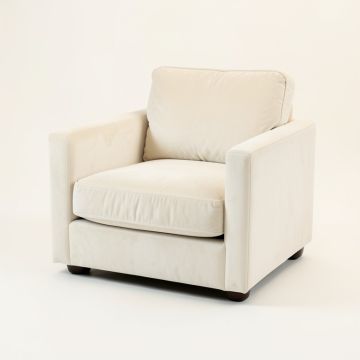 Alder Dell Upholstered Armchair - Cream (synthetic illustration; no displayed measurements)