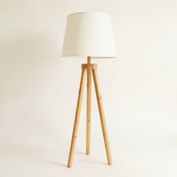 Briar Canyon Floor Lamp With A Plain Fabric Shade - Ivory (synthetic illustration; no displayed measurements)