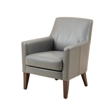 Erissa Leather Upholstered Dining Chair In Gray