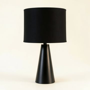 Harbor Bluff Table Lamp With A Plain Fabric Shade - Black (synthetic illustration; no displayed measurements)