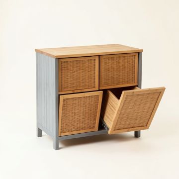 Harbor Crest Freestanding Pull-Out Hamper Cabinet - Gray (synthetic illustration; no displayed measurements)
