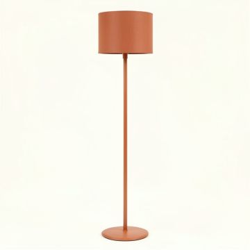 Clay Bend Floor Lamp With A Plain Fabric Shade - Terracotta (synthetic illustration; no displayed measurements)
