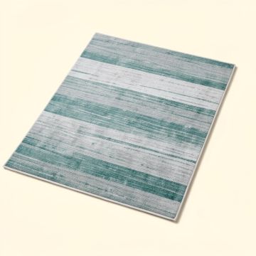 Myers Striped Light Gray/Teal Area Rug (synthetic illustration; no displayed measurements)