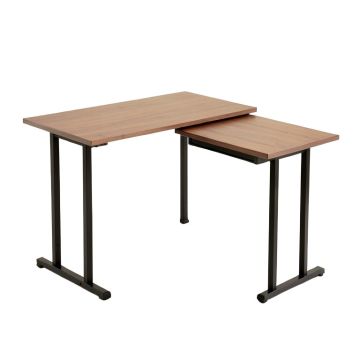 Chaves L-Shape Floating Desk With Hutch