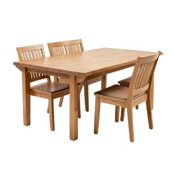 Butterfly Leaf Rubberwood Solid Wood Dining Set