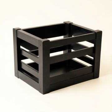 Aspen Bridge Empty Furniture-Style Pet Crate - Black (synthetic illustration; no displayed measurements)