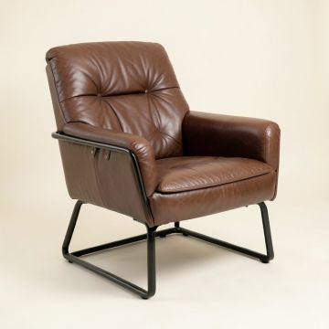 Allyannah 30.3 '' Wide Tufted Top Grain Leather Lounge Chair (synthetic illustration; no displayed measurements)