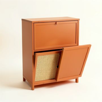 Holly Branch Freestanding Pull-Out Hamper Cabinet - Terracotta (synthetic illustration; no displayed measurements)