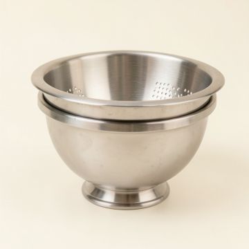 Oneida 2 Piece Stainless Steel Strainer Set (synthetic illustration; no displayed measurements)