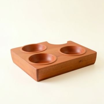 Briar Field Pet Feeding Stand With Two Plain Empty Bowls - Terracotta (synthetic illustration; no displayed measurements)