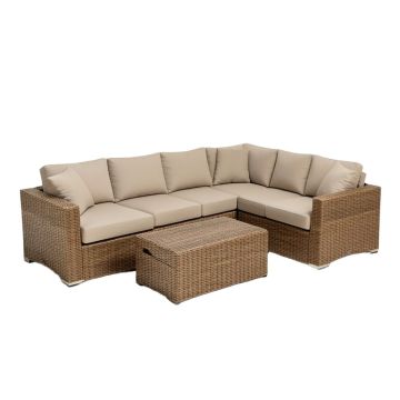 Troy Patio Furniture 5 Piece Rattan Sectional Seating Group With Cushions