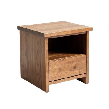 Aule Solid Wood End Table With Storage