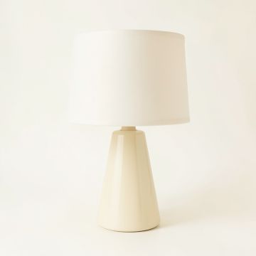 Harbor Branch Table Lamp With A Plain Fabric Shade - Ivory (synthetic illustration; no displayed measurements)
