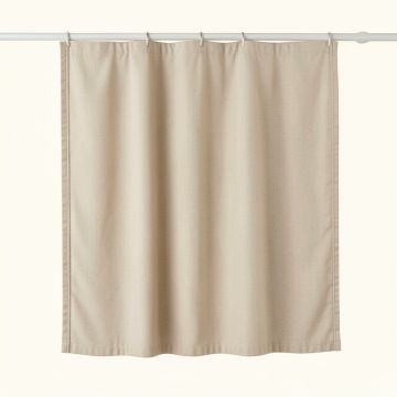 Oak Bridge Shower Curtain Hanging Flat From A Plain Rod - Beige (synthetic illustration; no displayed measurements)