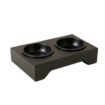 Laurel Brook Pet Feeding Stand With Two Plain Empty Bowls - Black