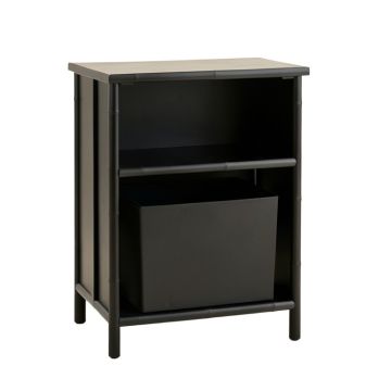 Aspen Bluff Freestanding Pull-Out Hamper Cabinet - Black