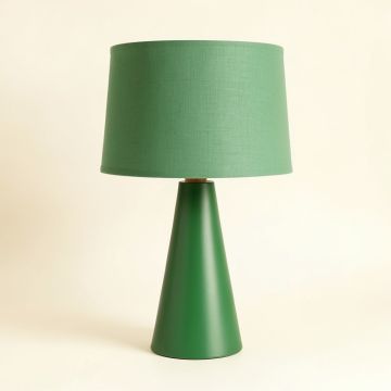 Aspen Arc Table Lamp With A Plain Fabric Shade (synthetic illustration; no displayed measurements)