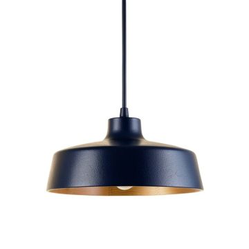 Glen Dale Pendant Light Suspended From One Plain Cable - Navy
