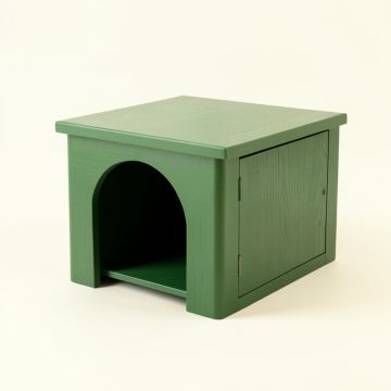 Maple Arc Empty Furniture-Style Litter Enclosure (synthetic illustration; no displayed measurements)