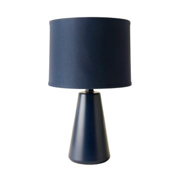 Fern Bend Table Lamp With A Plain Fabric Shade - Navy
