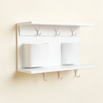 Cliff Edge Wall-Mounted Entryway Organizer Shelf - White (synthetic illustration; no displayed measurements)