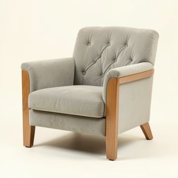 Everett 26.75 '' Wide Tufted Polyester Armchair (synthetic illustration; no displayed measurements)