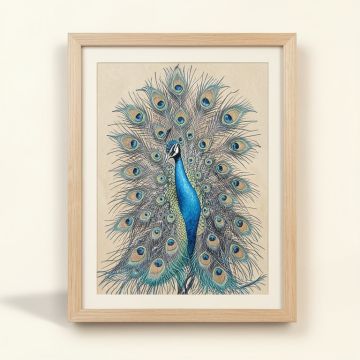 Ashton Art & Décor Embellished Peacock I Framed Painting Print (synthetic illustration; no displayed measurements)