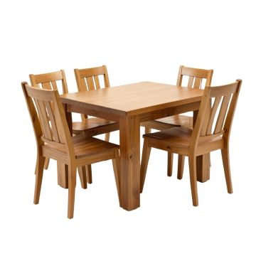 Alyssaann Butterfly Leaf Rubberwood Solid Wood Dining Set
