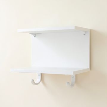 Shore Arc Wall-Mounted Entryway Organizer Shelf - White (synthetic illustration; no displayed measurements)