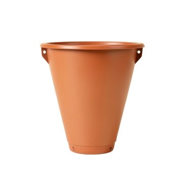 Slate Branch Empty Railing Planter With Integral Brackets - Terracotta