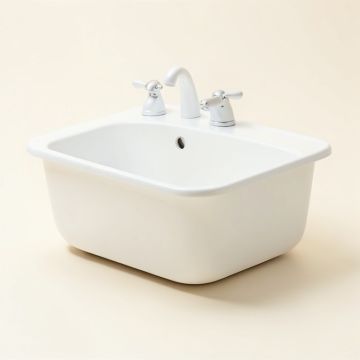 Farmstead 45-In X 25-In X 9-In Top-Mount/Wall-Mount Kitchen Sink With Two Faucet Holes (synthetic illustration; no displayed measurements)