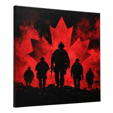 Canadian Military Army Graphic Art On Canvas