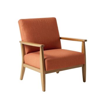 Ash Bluff Upholstered Armchair - Terracotta