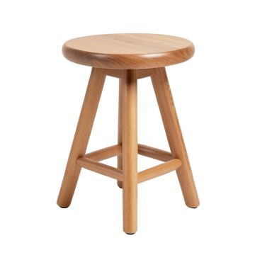 Overstreet Swivel Solid Wood Adjustable Height Stool