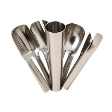 Grose Hammered Shiny Stainless Steel 5 Piece Bathroom Accessory Set