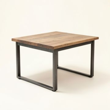 Dorset Rustic Metal Solid Wood Dining Table (synthetic illustration; no displayed measurements)