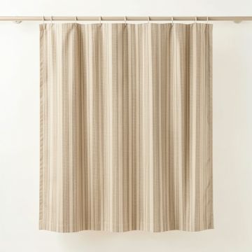 Holly Crest Shower Curtain Hanging Flat From A Plain Rod - Beige (synthetic illustration; no displayed measurements)