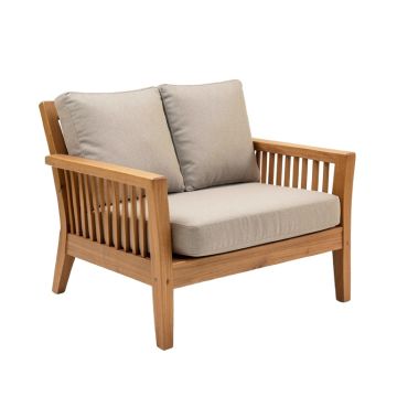 Berube Outdoor Teak Loveseat With Cushions