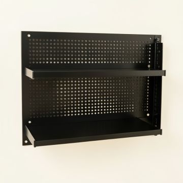 Oak Arc Empty Wall-Mounted Tool Organizer Panel (synthetic illustration; no displayed measurements)