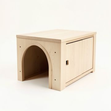 Laurel Brook Empty Furniture-Style Litter Enclosure - Beige (synthetic illustration; no displayed measurements)