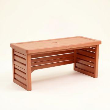 Birch Crest Narrow Outdoor Storage Bench - Terracotta (synthetic illustration; no displayed measurements)