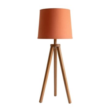 Cove Dale Floor Lamp With A Plain Fabric Shade - Terracotta