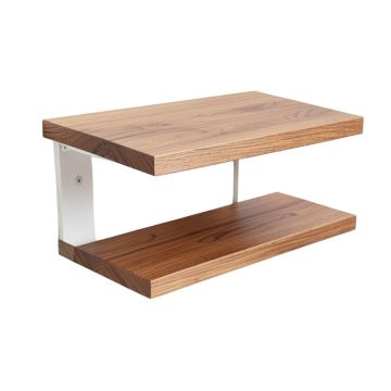 Industrial Walnut Wood Floating 3 Piece Wall Shelf Set