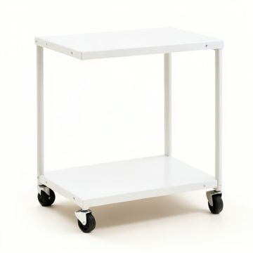 Shore Crest Empty Rolling Workshop Cart - White (synthetic illustration; no displayed measurements)