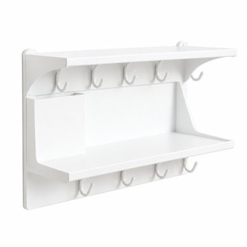 Juniper Canyon Wall-Mounted Entryway Organizer Shelf - White