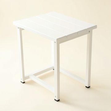Fern Bend Compact Balcony Table - White (synthetic illustration; no displayed measurements)